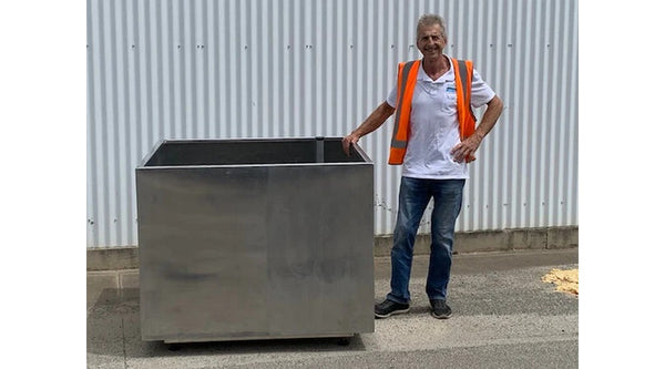 WaterUps CEO Ian Collins with Tree Planter wicking system